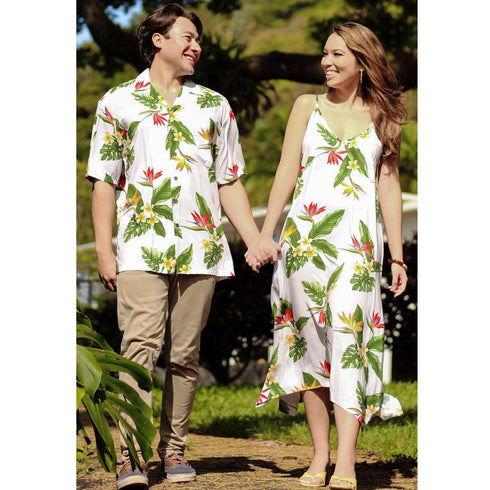Bird of Paradise Display Maxi Scarf Hawaiian Hem Dress